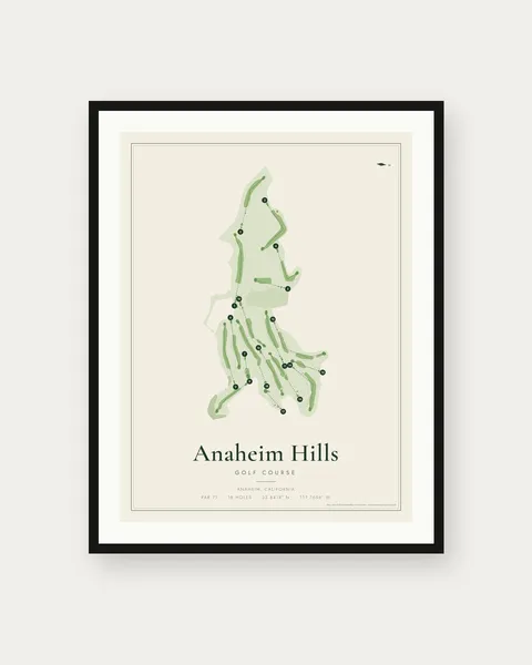 Anaheim Hills Golf Course golf course map print
