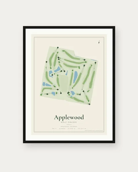 Applewood Golf Course golf course map print