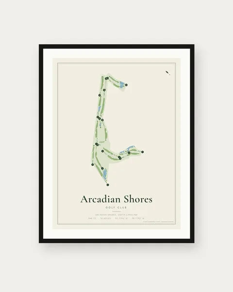 Arcadian Shores Golf Club golf course map print
