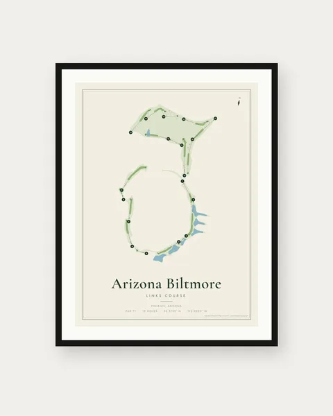 Arizona Biltmore Links Course golf course map print