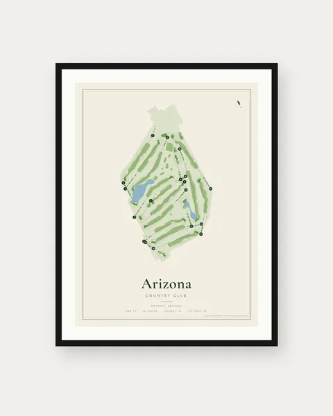 Arizona Country Club golf course map print