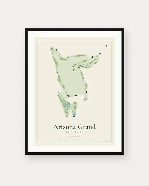 Arizona Grand Golf Course golf course map print
