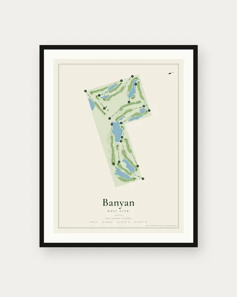 Banyan Golf Club golf course map print