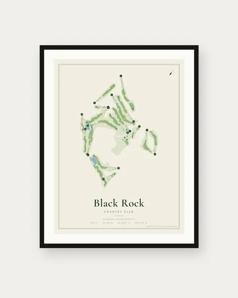 Black Rock Country Club golf course map print
