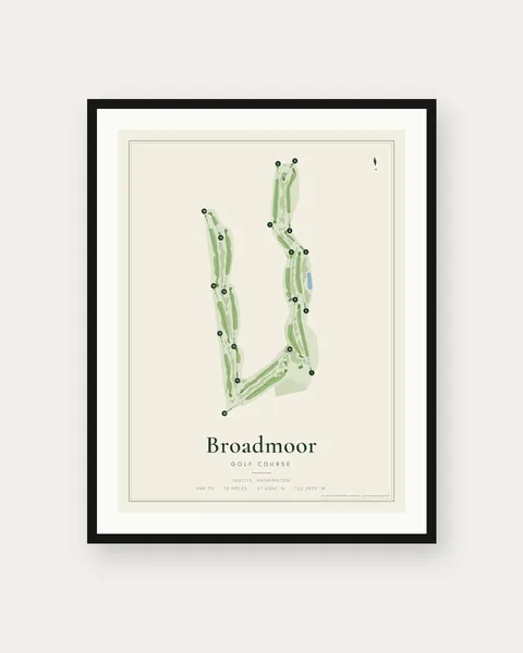 Broadmoor Golf Course golf course map print