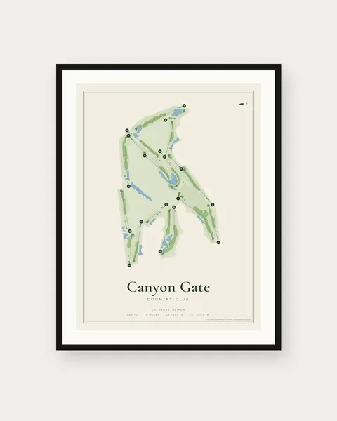 Canyon Gate Country Club golf course map print