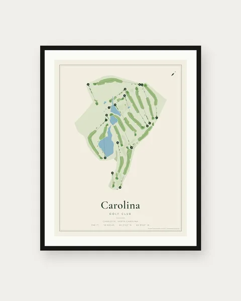 Carolina Golf Club golf course map print
