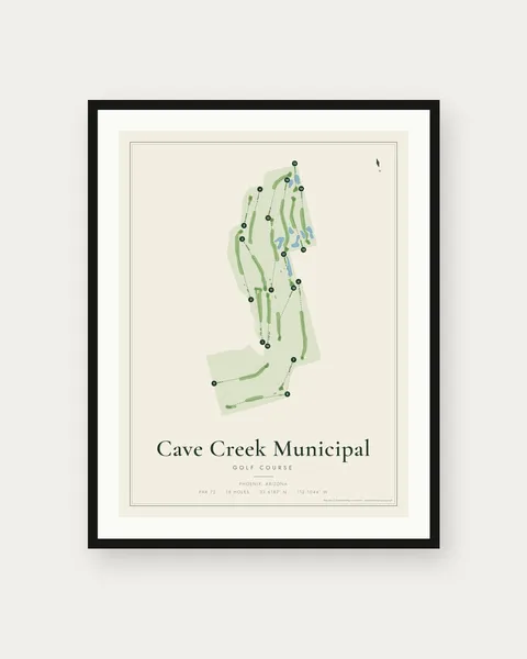 Cave Creek Municipal Golf Course golf course map print