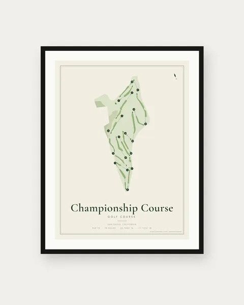Championship Course golf course map print