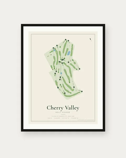 Cherry Valley Golf Course golf course map print