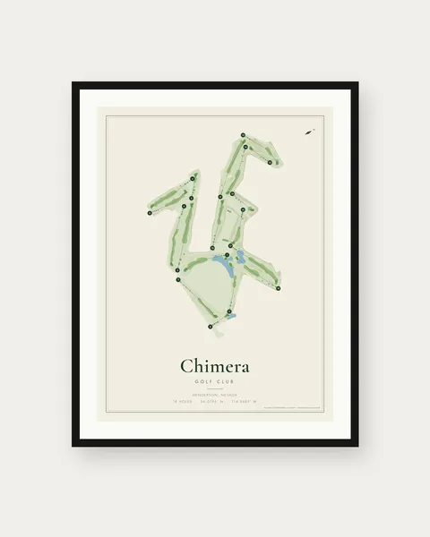 Chimera Golf Club golf course map print