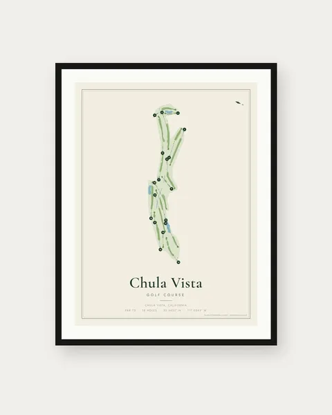 Chula Vista Golf Course golf course map print