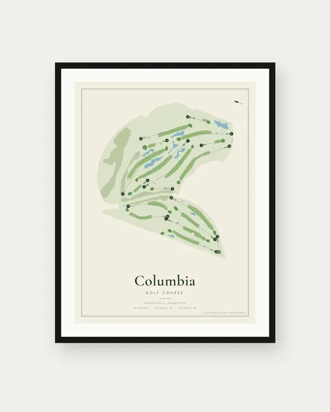 Columbia Golf Course golf course map print