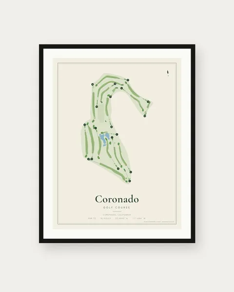 Coronado Golf Course golf course map print