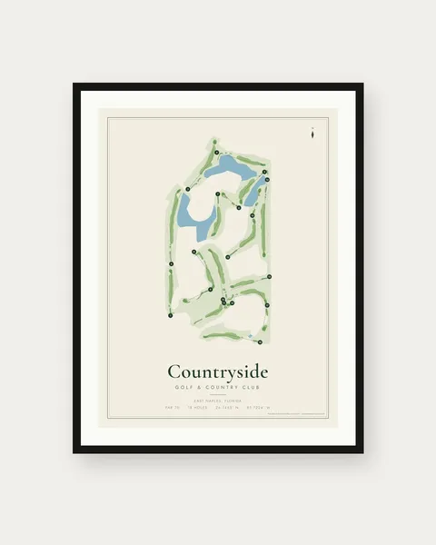 Countryside Golf & Country Club golf course map print