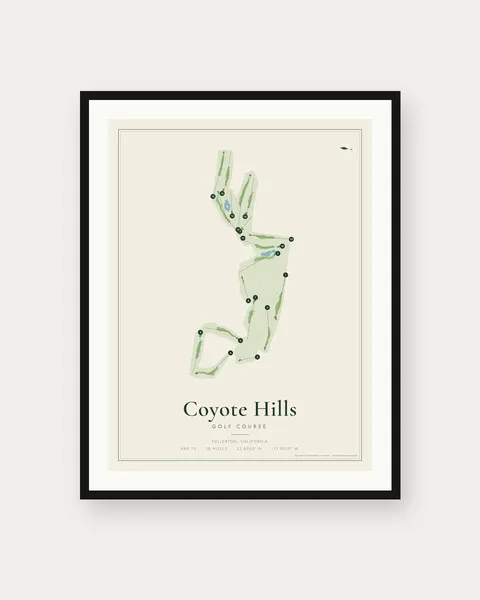 Coyote Hills Golf Course golf course map print