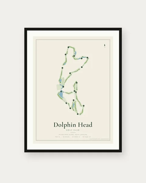 Dolphin Head Golf Club golf course map print