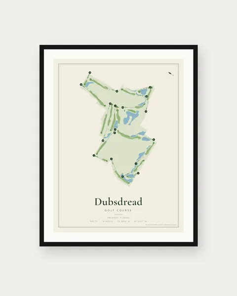 Dubsdread Golf Course golf course map print