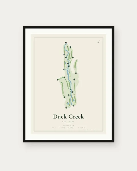 Duck Creek Golf Club golf course map print