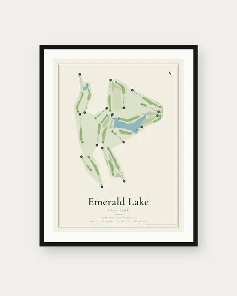 Emerald Lake Golf Club golf course map print