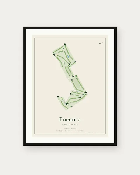 Encanto Golf Course golf course map print
