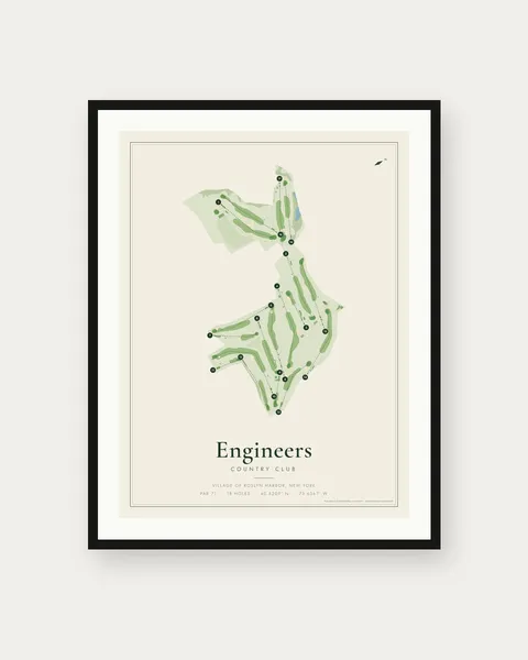 Engineers Country Club golf course map print