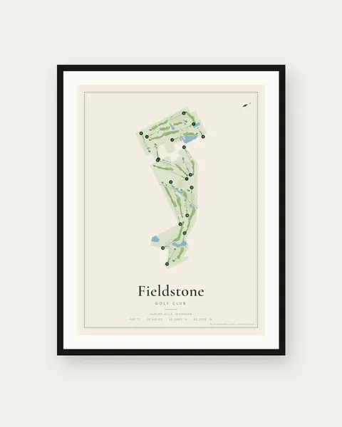 Fieldstone Golf Club golf course map print
