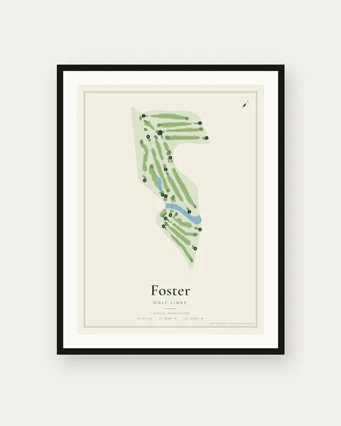 Foster Golf Links golf course map print
