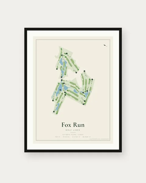Fox Run Golf Links golf course map print