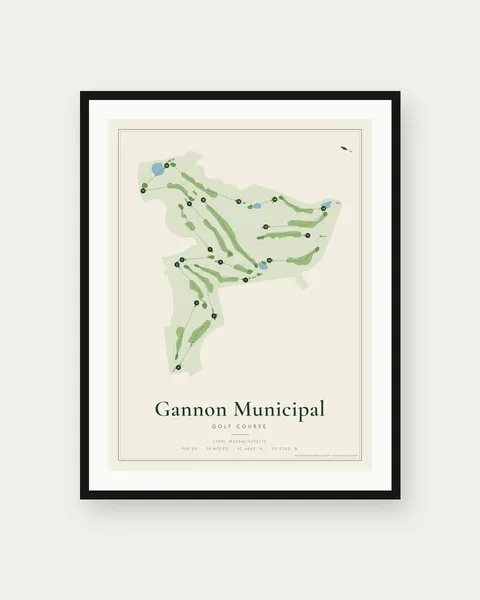 Gannon Municipal Golf Course golf course map print