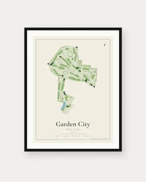 Garden City Golf Club golf course map print