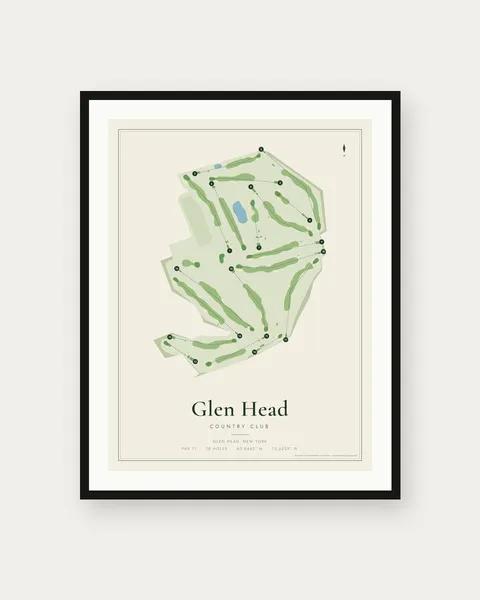 Glen Head Country Club golf course map print