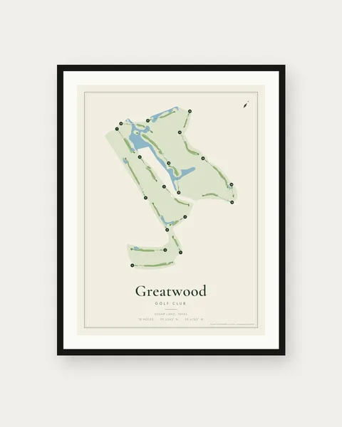 Greatwood Golf Club golf course map print