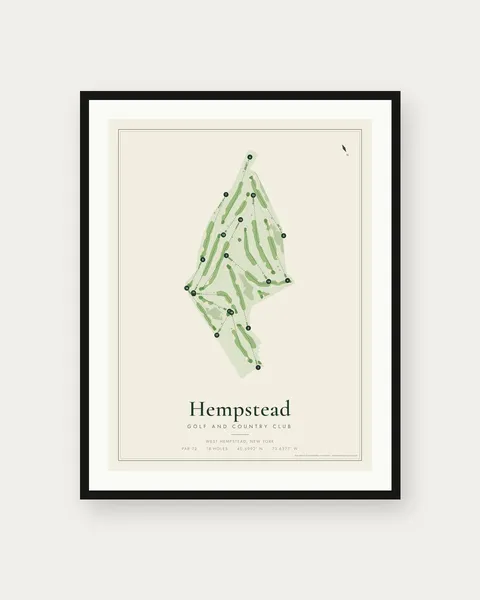 Hempstead Golf and Country Club golf course map print