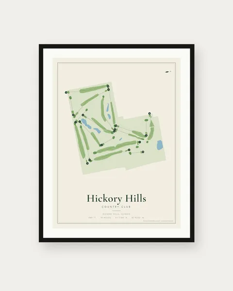 Hickory Hills Country CLub golf course map print
