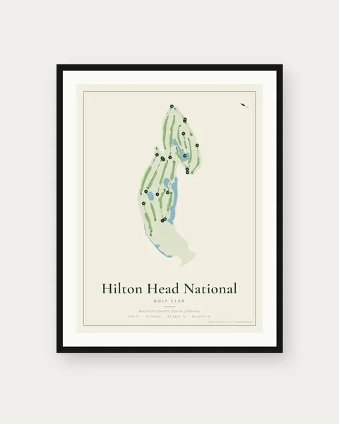 Hilton Head National Golf Club golf course map print