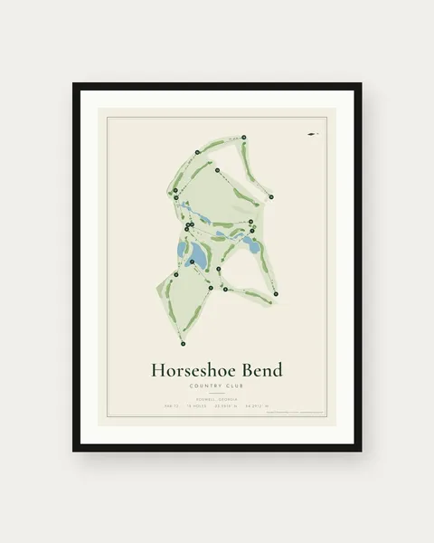 Horseshoe Bend Country Club golf course map print