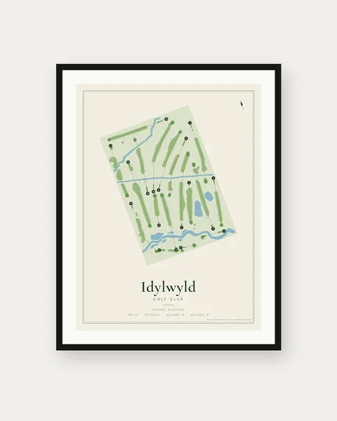 Idylwyld Golf Club golf course map print