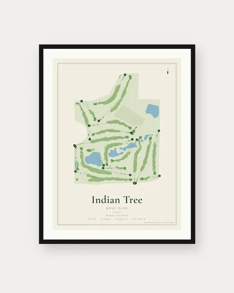 Indian Tree Golf Club golf course map print