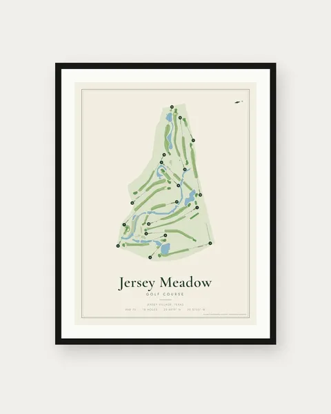 Jersey Meadow Golf Course golf course map print