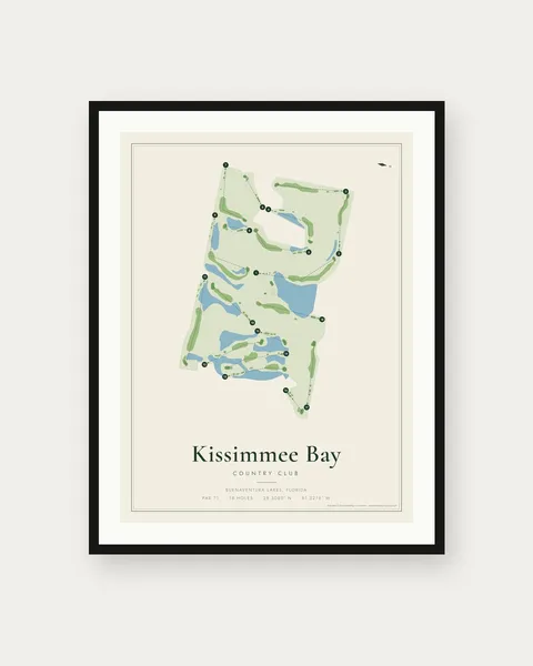 Kissimmee Bay Country Club golf course map print