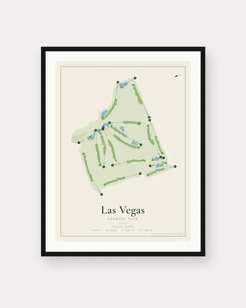 Las Vegas Country Club golf course map print