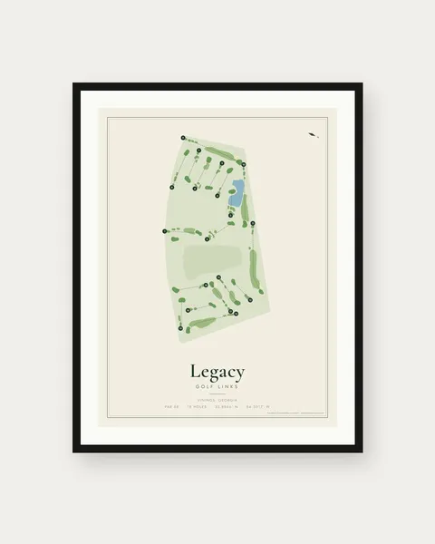 Legacy Golf Links golf course map print