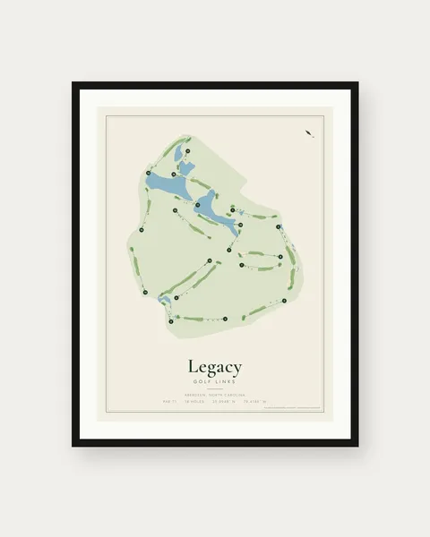 Legacy Golf Links golf course map print