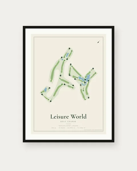 Leisure World - Heron Lakes Golf Course golf course map print