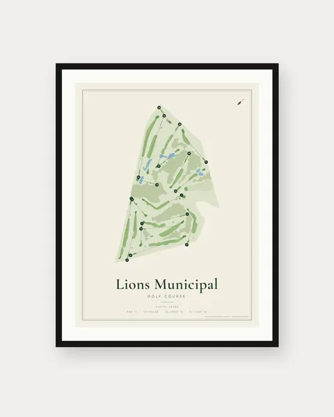 Lions Municipal Golf Course golf course map print