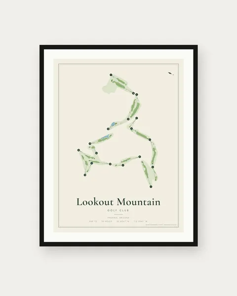 Lookout Mountain Golf Club golf course map print