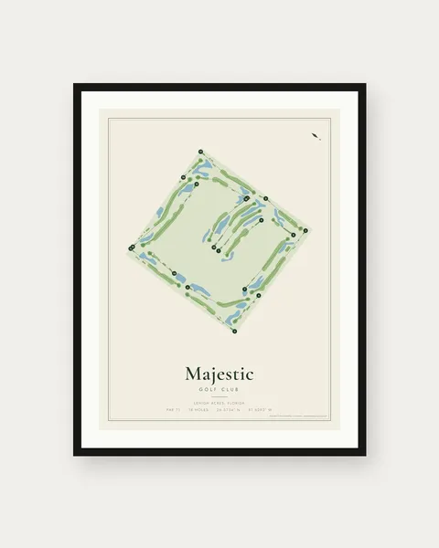 Majestic Golf Club golf course map print