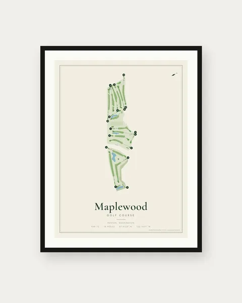 Maplewood Golf Course golf course map print
