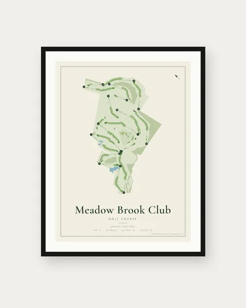 Meadow Brook Club golf course map print